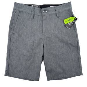 Volcom Frickin Charcoal Gray Chino Shorts Boys Size 8 Small 24 7" Inseam